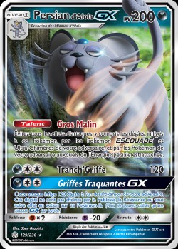 Carte Pokémon: Persian d'Alola GX