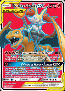 Carte Pokémon: Dracaufeu et Roussil GX