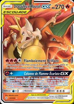 Carte Pokémon: Dracaufeu et Roussil GX