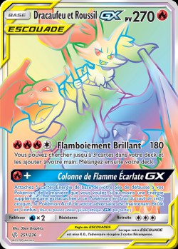 Carte Pokémon: Dracaufeu et Roussil GX