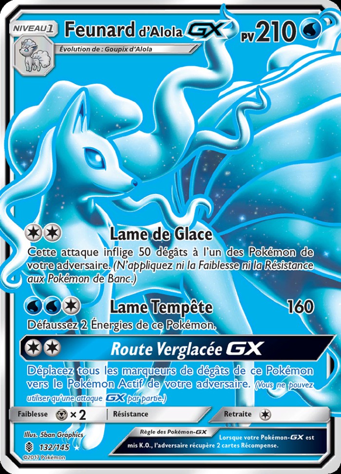 Carte Pokémon: Feunard d'Alola GX