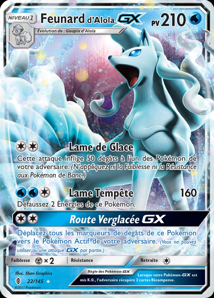 Carte Pokémon: Feunard d'Alola GX