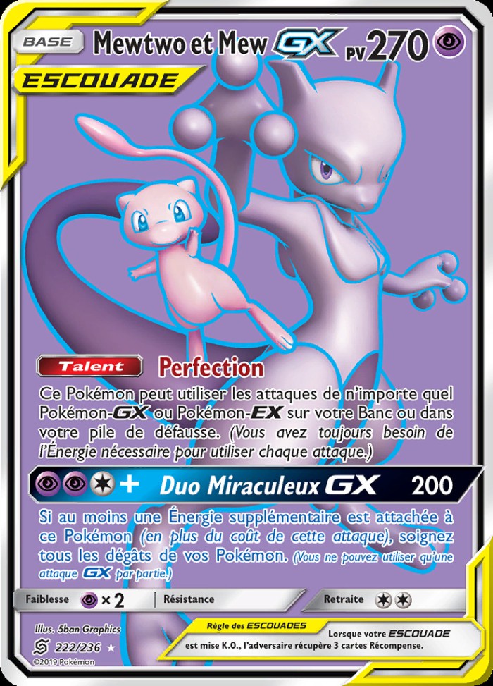 Carte Pokémon: Mewtwo et Mew GX