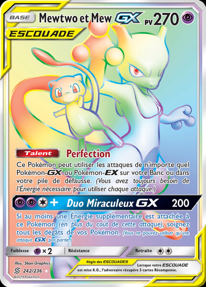 Carte Pokémon: Mewtwo et Mew GX