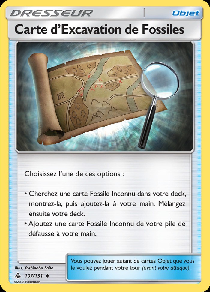 Carte Pokémon: Carte d'Excavation de Fossiles