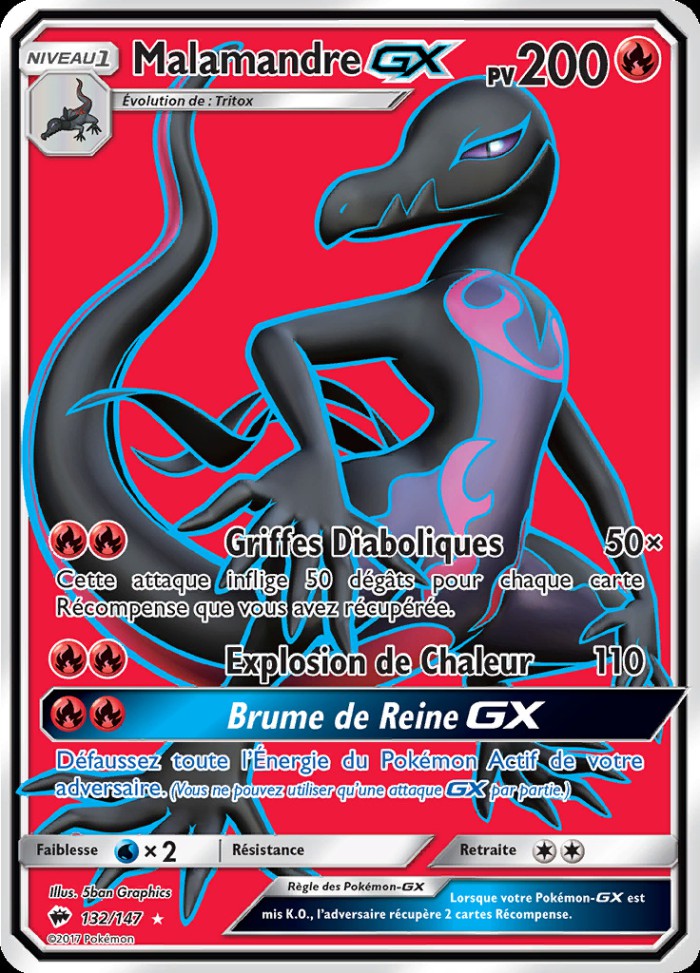 Carte Pokémon: Malamandre GX