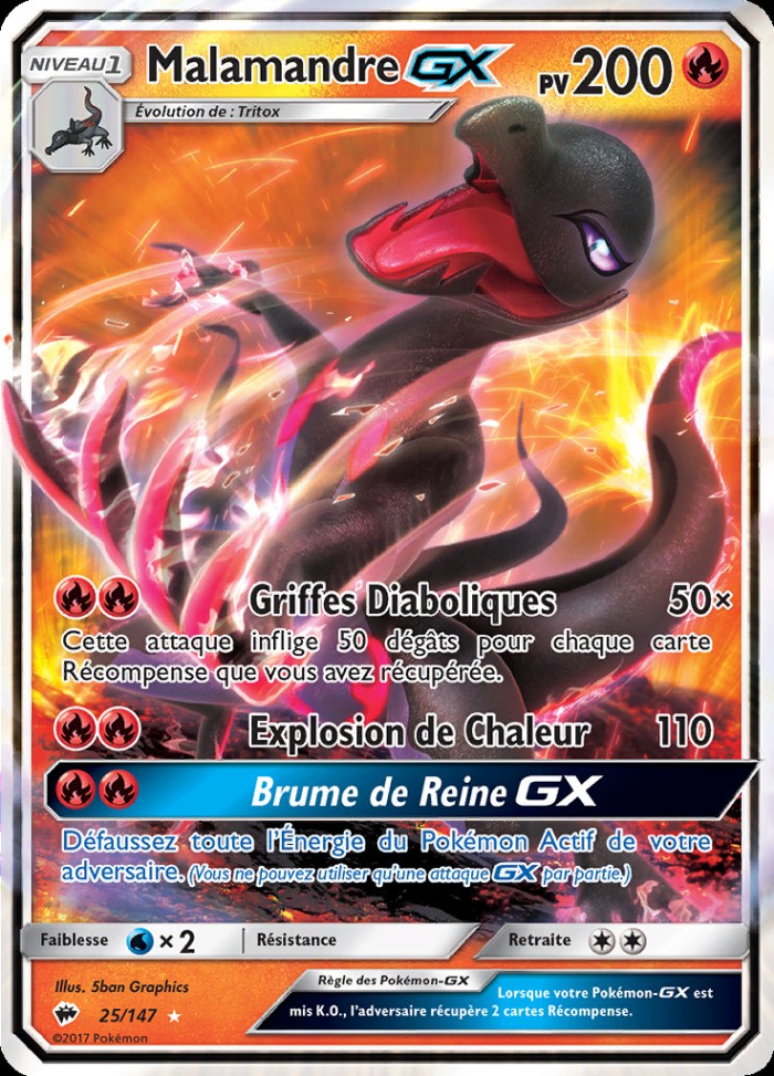 Carte Pokémon: Malamandre GX