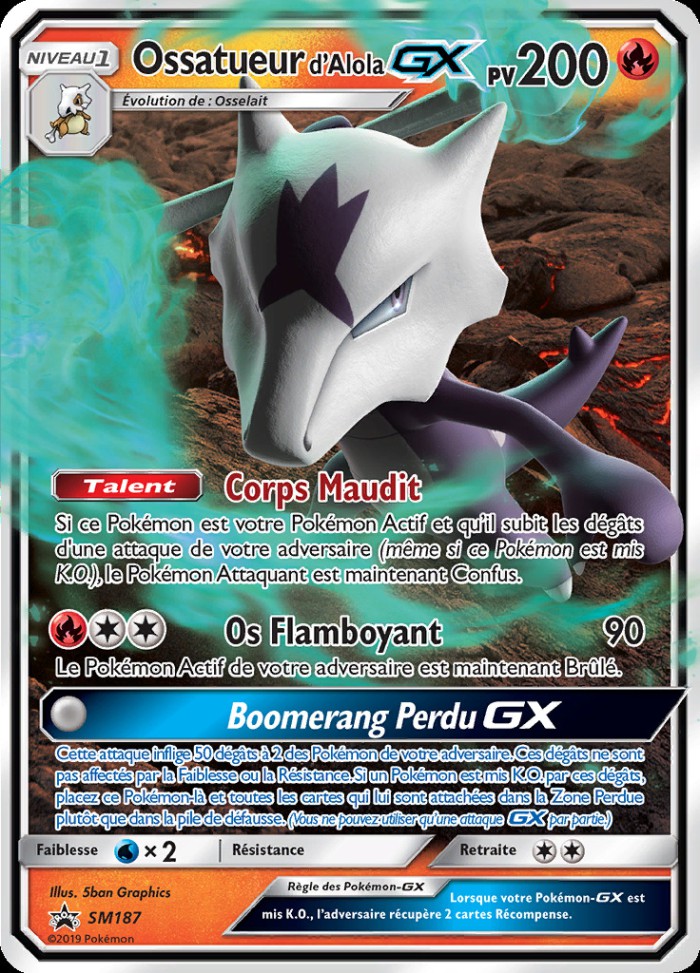 Carte Pokémon: Ossatueur d'Alola GX