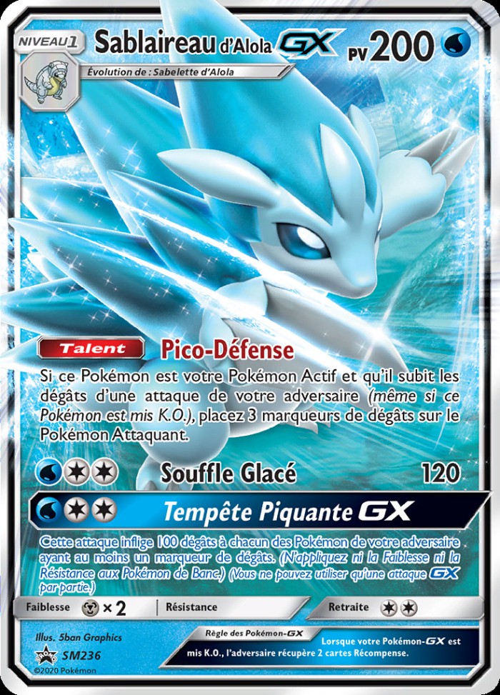 Carte Pokémon: Sablaireau d'Alola GX