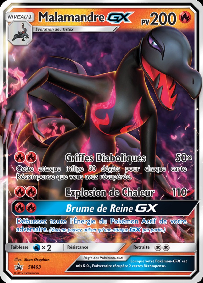 Carte Pokémon: Malamandre GX