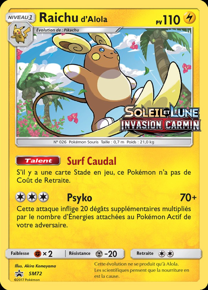 Carte Pokémon: Raichu d'Alola