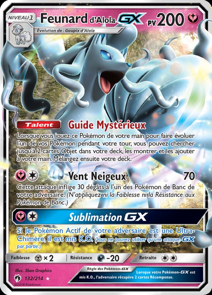 Carte Pokémon: Feunard d'Alola GX