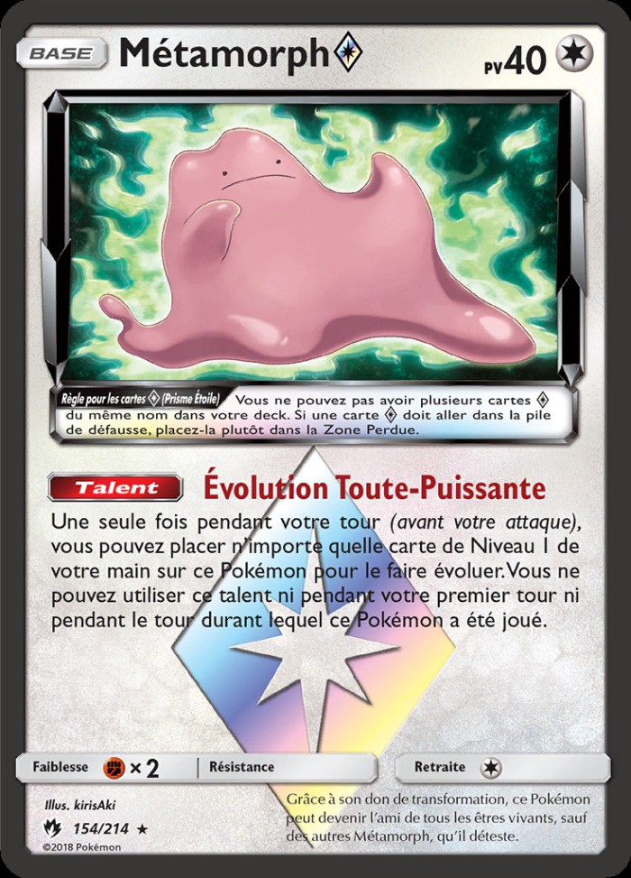 Carte Pokémon: Métamorph Prisme Étoile