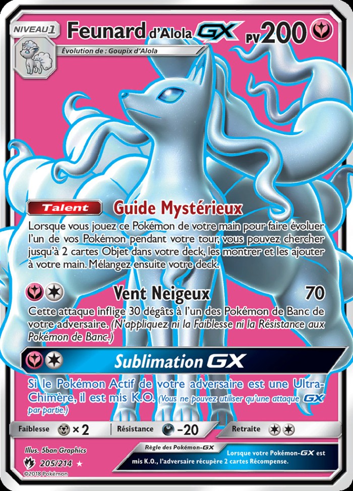 Carte Pokémon: Feunard d'Alola GX