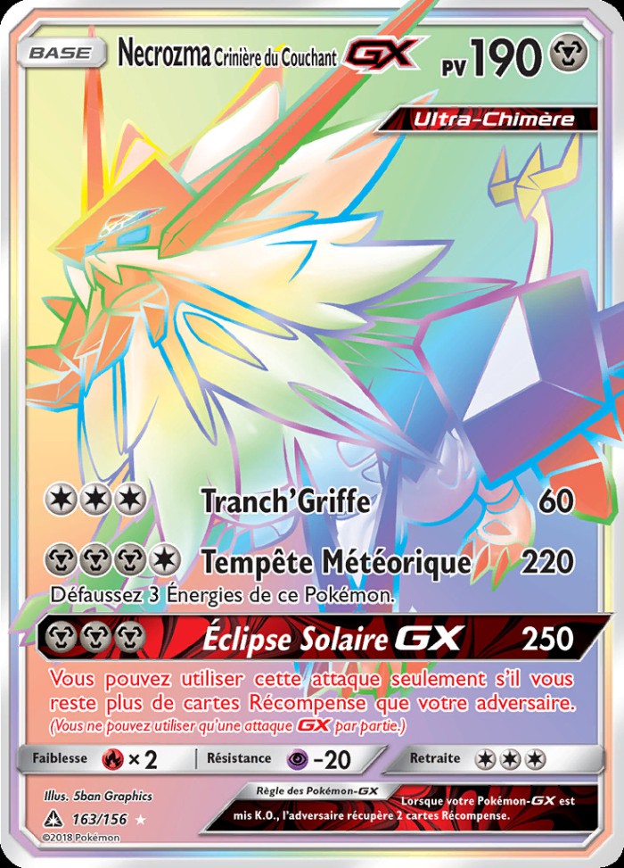 Carte Pokémon: Necrozma Crinière du Couchant GX