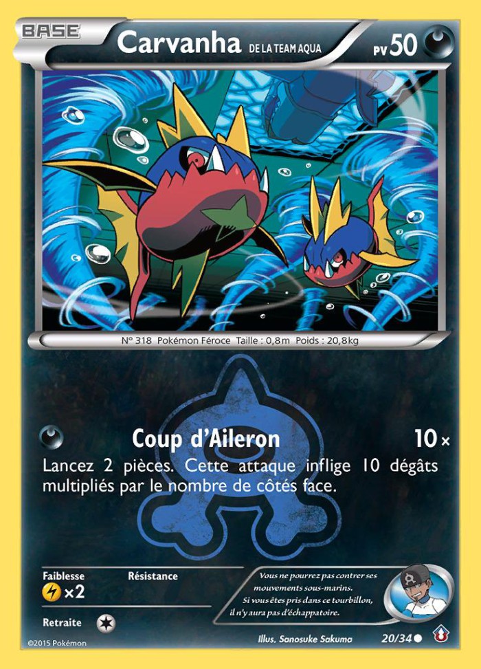 Carte Pokémon: Carvanha de la Team Aqua