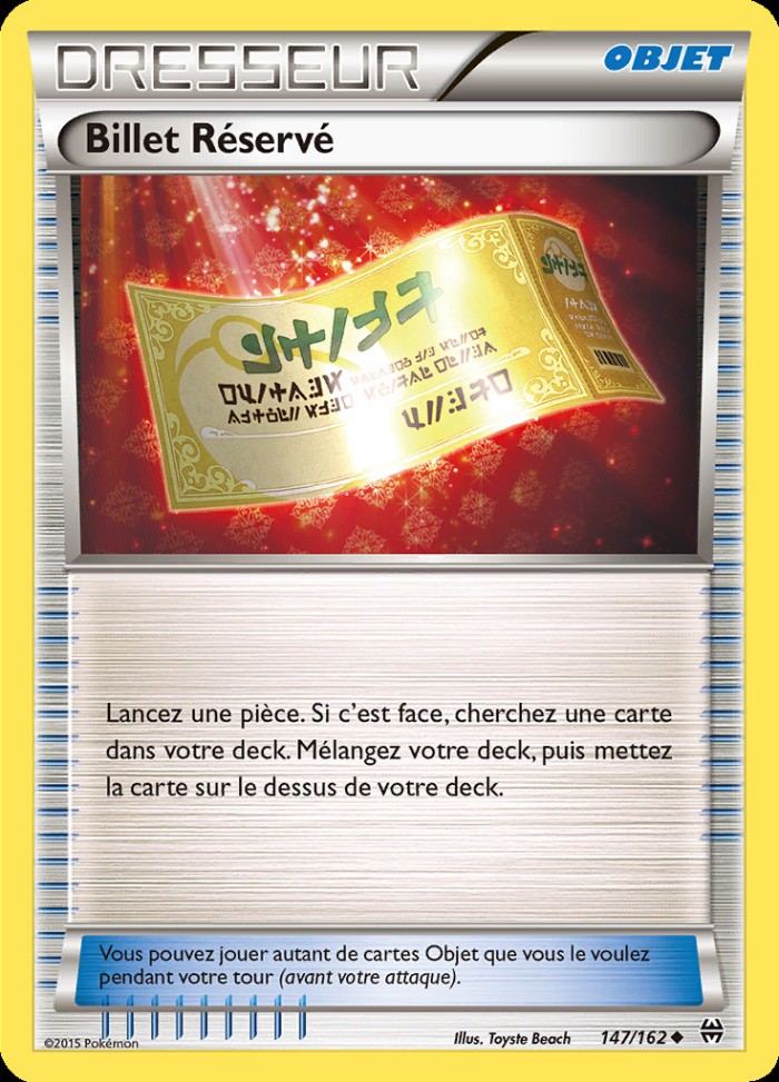 Carte Pokémon: Billet Réservé