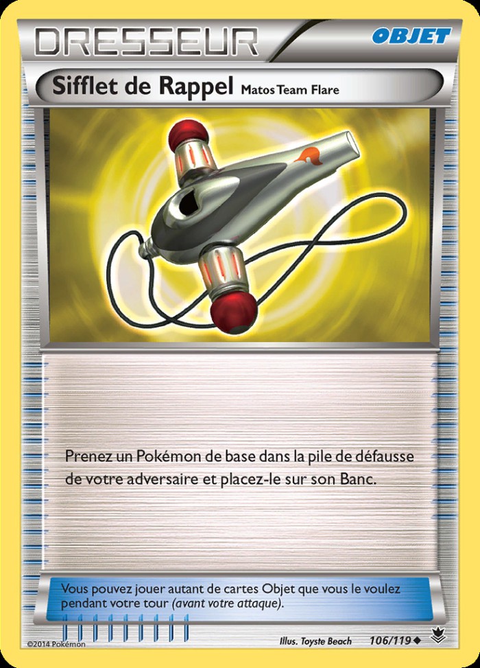 Carte Pokémon: Sifflet de Rappel