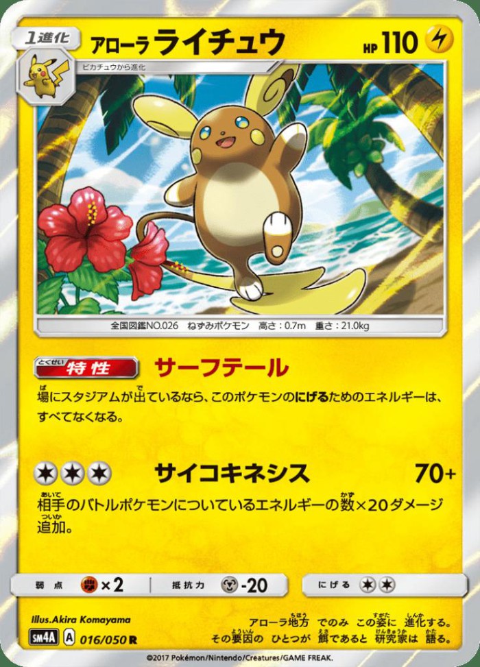 Carte Pokémon: アローラ ライチュウ [Raichu d'Alola]